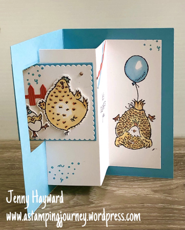 Hey Chick Pop Out Swing Card _ Inside
