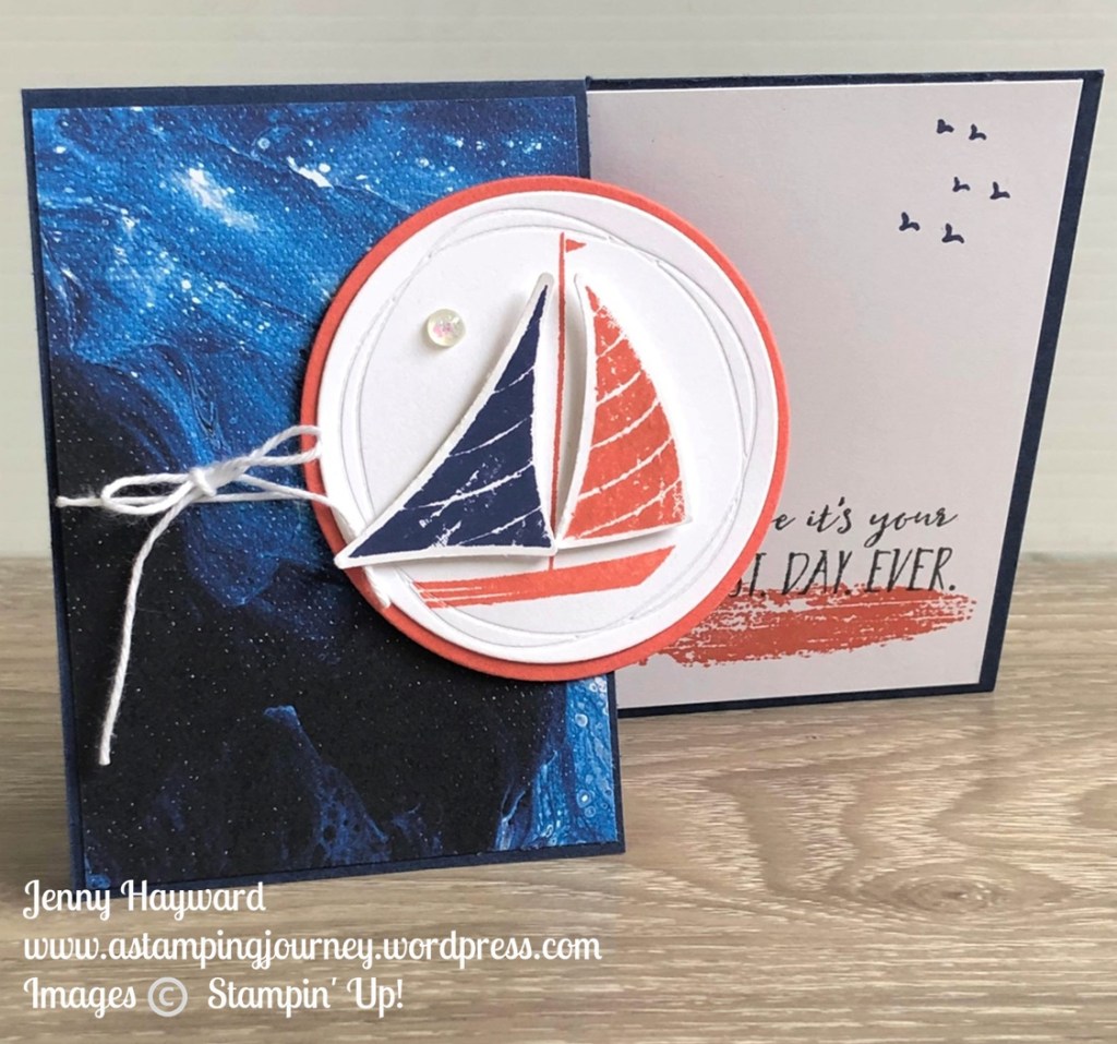 Let's Set Sail Half Fold card