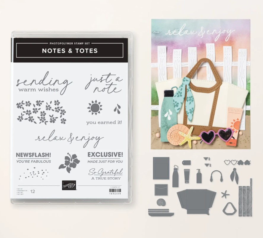 A BEACHY CARD WITH THE NOTES AND TOTES BUNDLE ~ – A Stamping Journey