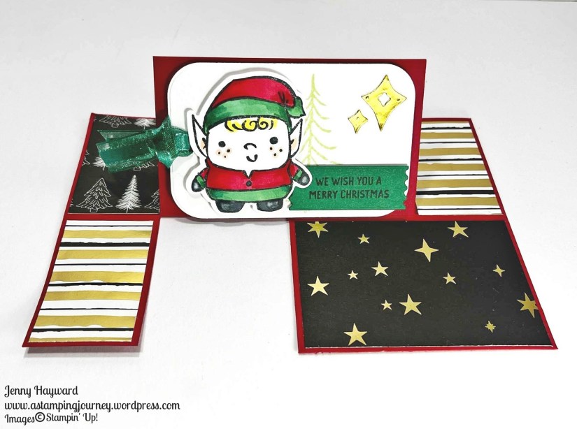 Flip It Fold Card for Christmas with the Stampin' Up! Festive Friends Bundle